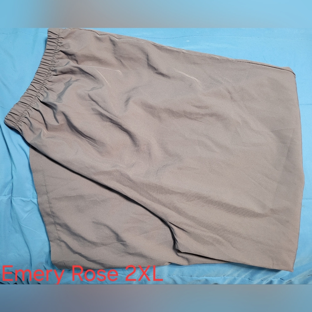 Emery Rose Women's Taupe Elastic-Waist Trousers - 2XL